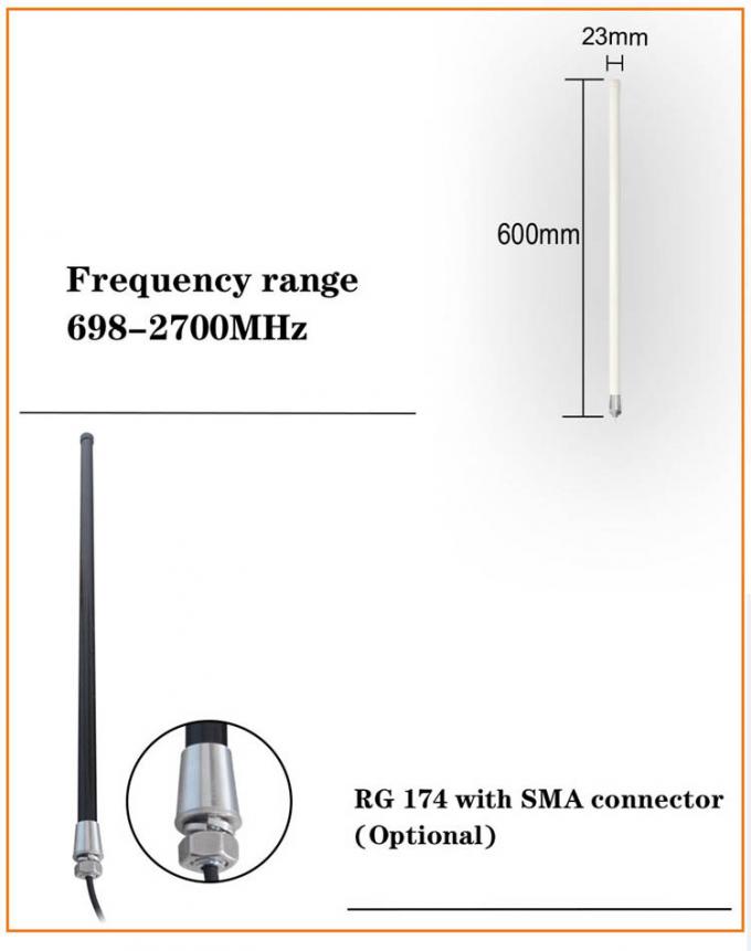 Da antena flexível da antena 4g do omni da fibra de vidro 4g da longa distância antena exterior 4g