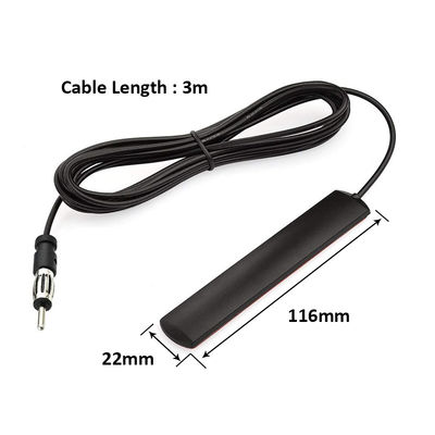 DIN Plug Adesivo Patch Automóvel Automóvel escondido AM FM Rádio Antenna para Veículo Caminhão Unidade de cabeça de receptor estéreo