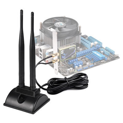 2.4GHz 5GHz Banda dupla aérea de comunicação Wi-Fi sem fio Antenna SMA Base magnética para cartão de rede PCI-E Adaptador USB Roteador
