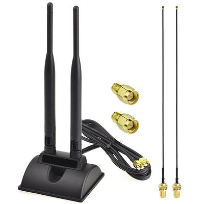 2.4GHz 5GHz Banda dupla aérea de comunicação Wi-Fi sem fio Antenna SMA Base magnética para cartão de rede PCI-E Adaptador USB Roteador