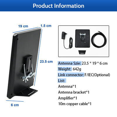 Nova Antena HDTV Inteligente Digital HD 4K 1080P Amplificada 30dbi Longa Distância UHF Antena Plástica Externa Gratuita