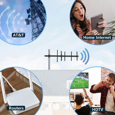 GSM Yagi Antenna 9dBi Alto Ganho Exterior 3G 4G Yagi Antenna Polarização Vertical/Horizontal para Reforço de Sinais Celulares