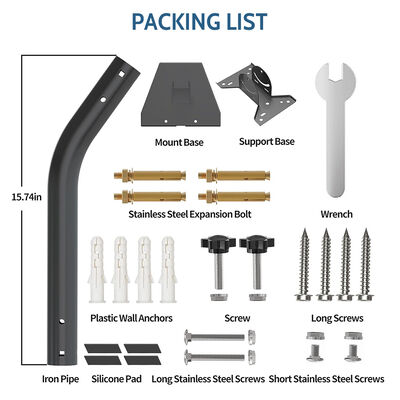 Kit de montagem ajustável em parede/telhado Gen 3 Starlink Suporte à prova de ferrugem e à prova de intempéries Modelo de adaptador de tubo de aço inoxidável