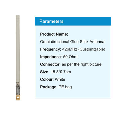 Antena em bastão de cola omnidirecional de 426 MHz ajustável 50 Ohm Haste aérea para equipamentos IoT de alarme de segurança residencial inteligente